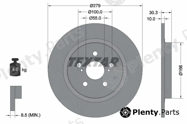 Textar 92228303 — Brake Disc PRO
