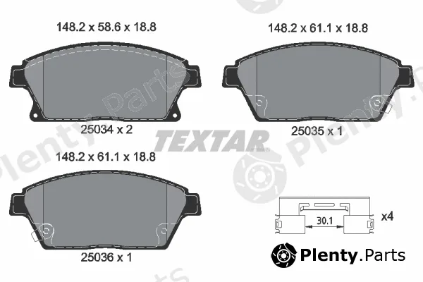 Textar 2503401 — Brake Pad Set, disc brake Q+