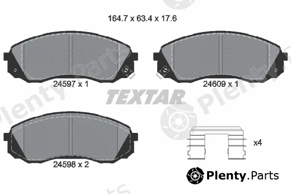 Textar 2459701 — Brake Pad Set, disc brake Q+
