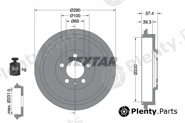 Textar 94024300 — Brake Drum