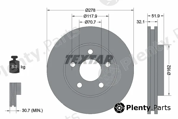 Textar 92332500 — Brake Disc
