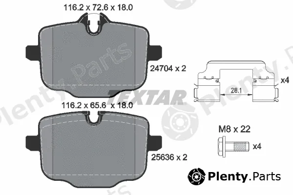 Textar 2470401 — Brake Pad Set, disc brake Q+