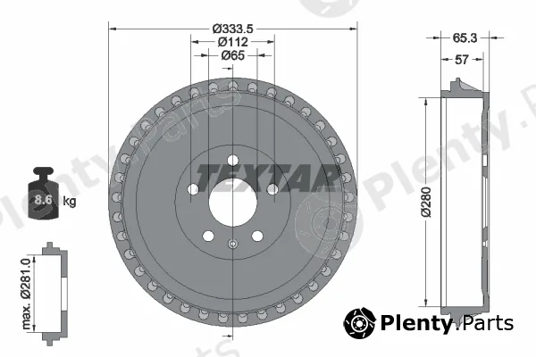 Textar 94049000 — Brake Drum