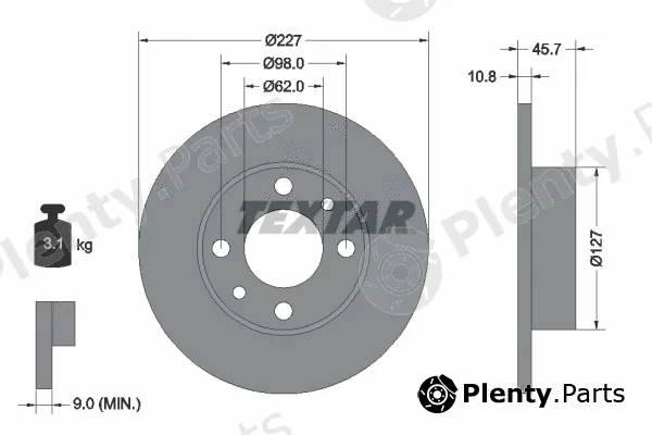 Textar 92019300 — Brake Disc