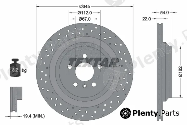 Textar 92283703 — Brake Disc PRO