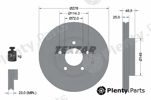 Textar 92130303 — Brake Disc PRO