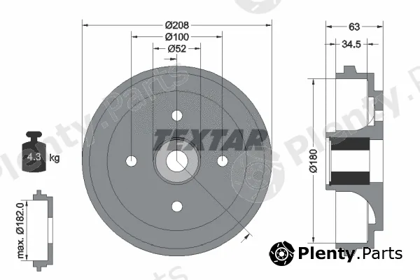 Textar 94032500 — Brake Drum