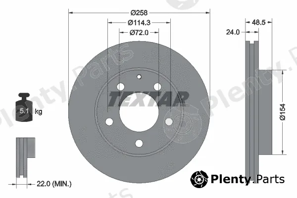Textar 92062003 — Brake Disc PRO