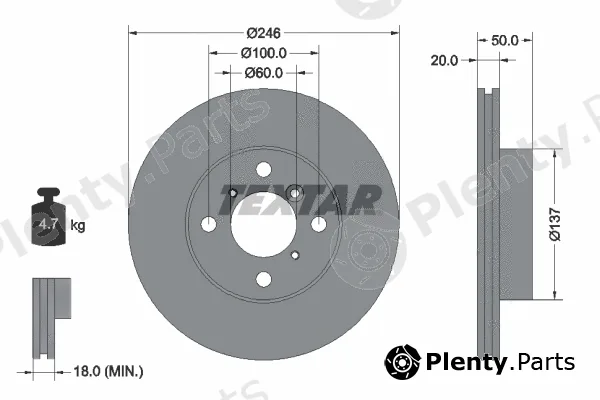 Textar 92104500 — Brake Disc