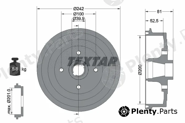 Textar 94035100 — Brake Drum