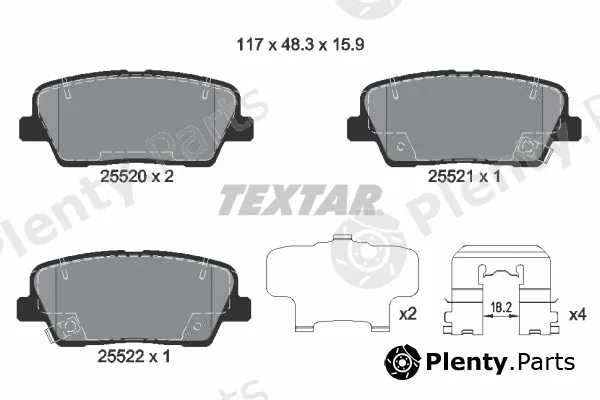 Textar 2552001 — Brake Pad Set, disc brake Q+