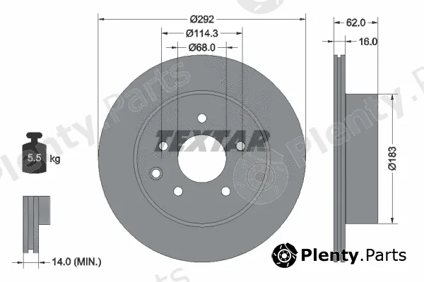 Textar 92144003 — Brake Disc PRO