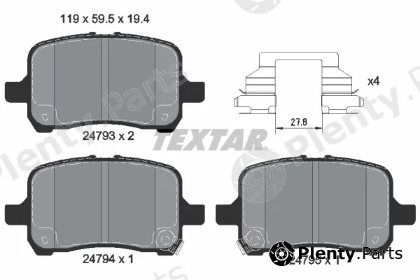 Textar 2479301 — Brake Pad Set, disc brake Q+