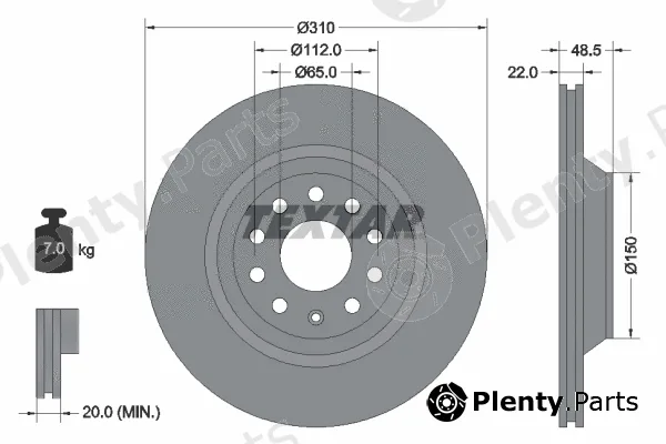 Textar 92140700 — Brake Disc