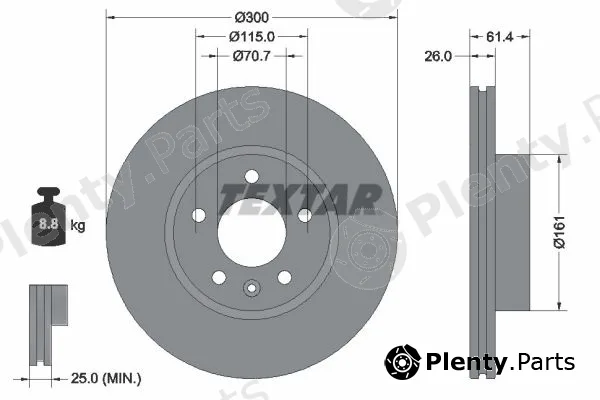 Textar 92346305 — Brake Disc PRO+
