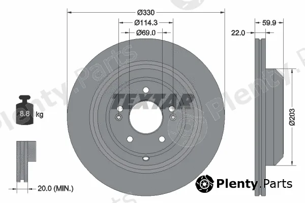 Textar 92314905 — Brake Disc PRO+