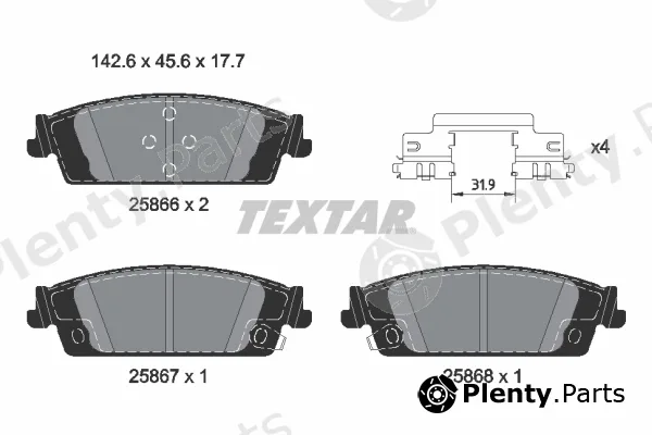 Textar 2586601 — Brake Pad Set, disc brake Q+