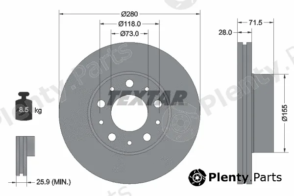 Textar 92286103 — Brake Disc PRO