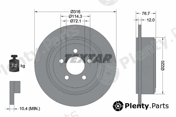 Textar 92202703 — Brake Disc PRO
