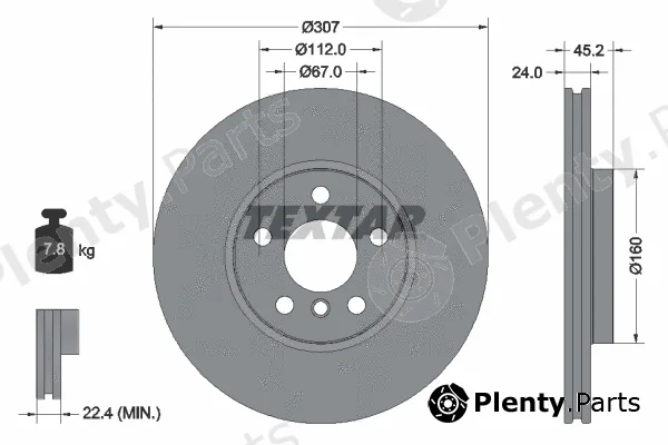 Textar 92283603 — Brake Disc PRO