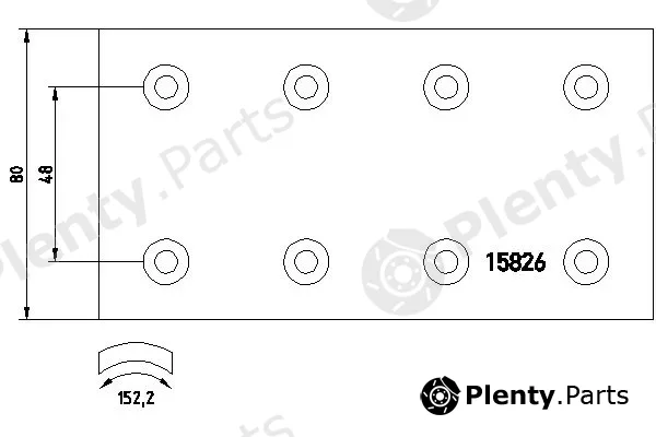 Textar 15826 — Brake Lining, drum brake