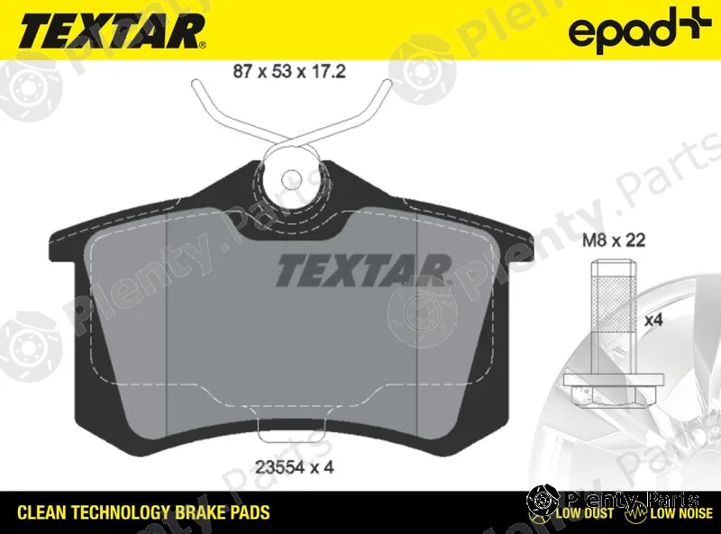 Textar 2355402CP — Brake Pad Set, disc brake epad+