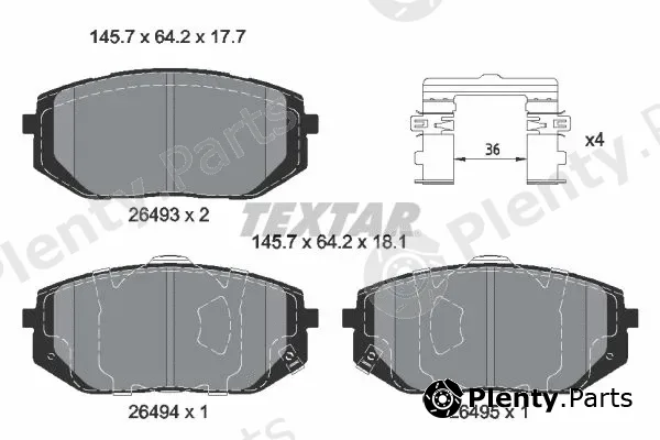 Textar 2649301 — Brake Pad Set, disc brake Q+