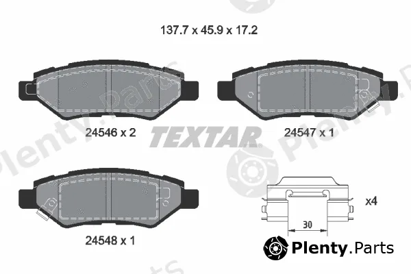 Textar 2454601 — Brake Pad Set, disc brake