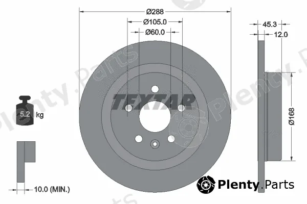 Textar 92275203 — Brake Disc PRO