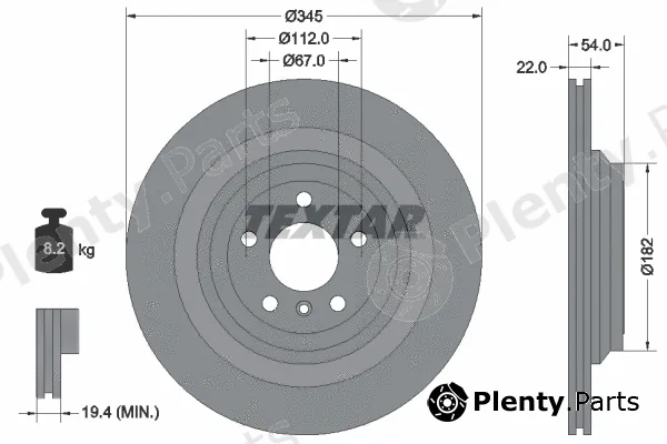 Textar 92284003 — Brake Disc PRO
