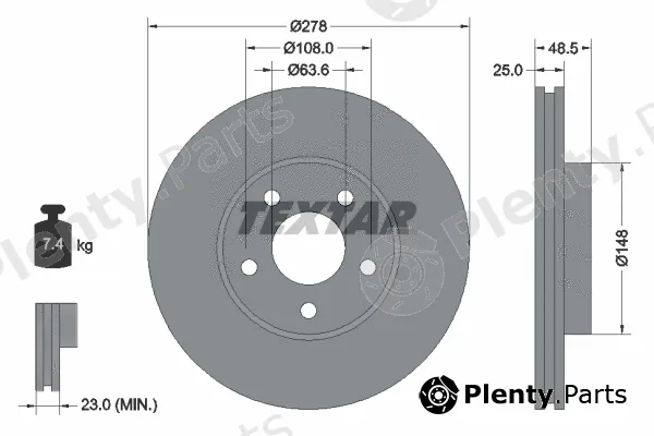 Textar 92141205 — Brake Disc PRO+