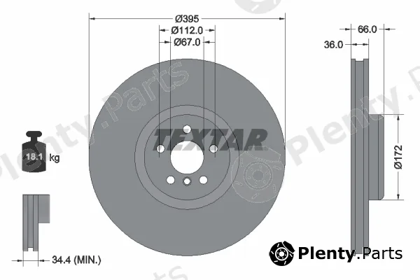 Textar 92349805 — Brake Disc PRO+
