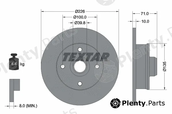Textar 92041800 — Brake Disc