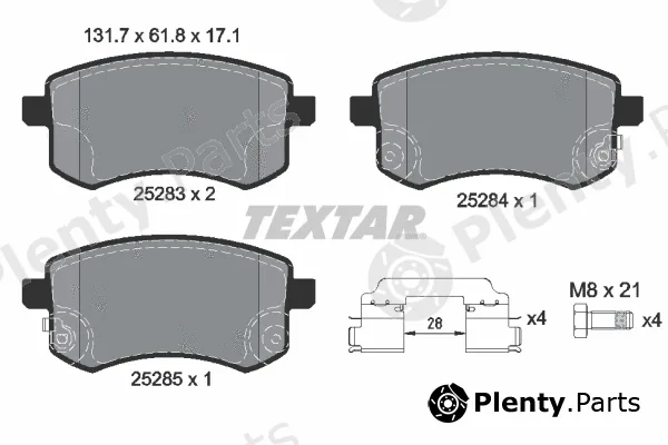 Textar 2528301 — Brake Pad Set, disc brake Q+