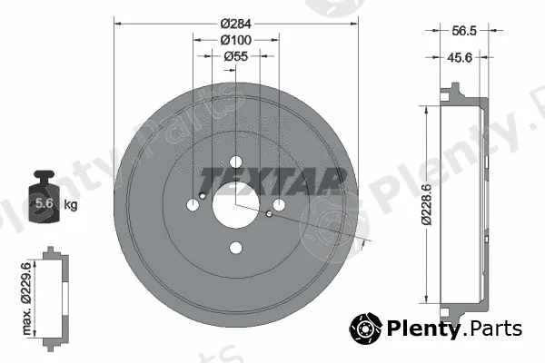Textar 94040900 — Brake Drum