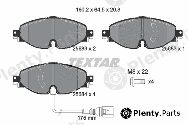 Textar 2568301 — Brake Pad Set, disc brake Q+