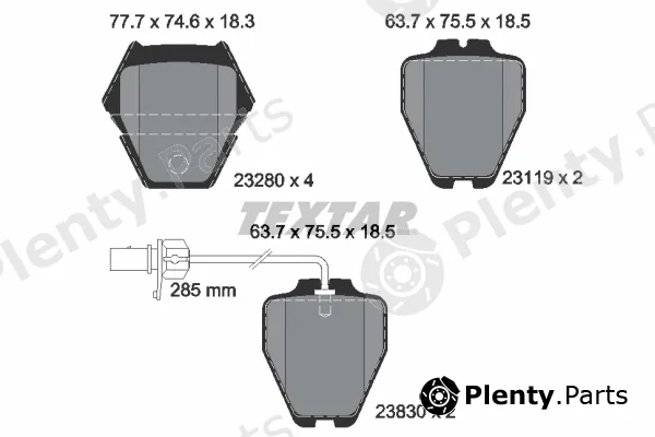 Textar 2328001 — Brake Pad Set, disc brake Q+