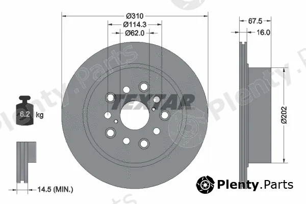Textar 92185703 — Brake Disc PRO