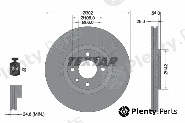 Textar 92133200 — Brake Disc
