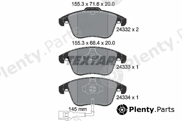 Textar 2433301 — Brake Pad Set, disc brake Q+