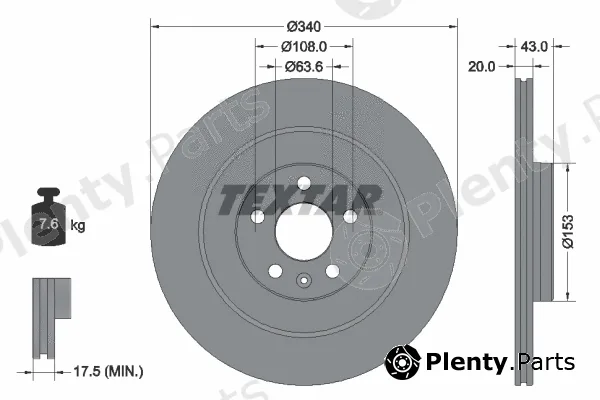 Textar 92304503 — Brake Disc PRO