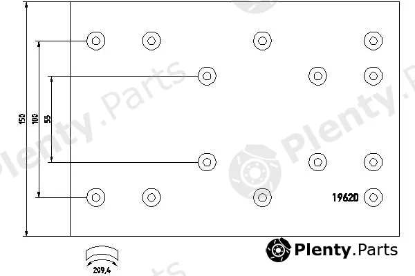 Textar 1962004 — Brake Lining Kit, drum brake