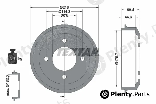 Textar 94030300 — Brake Drum