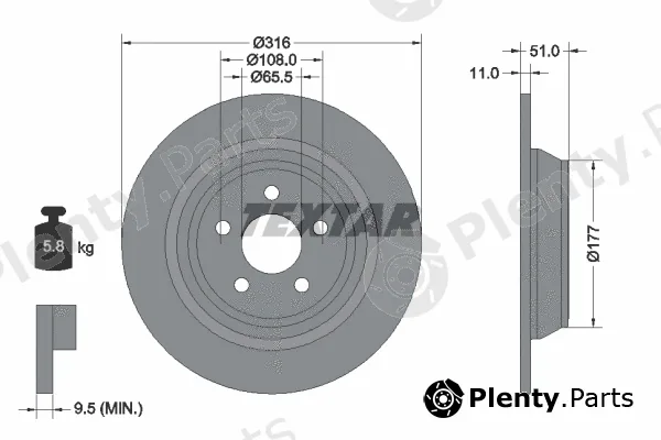 Textar 92291903 — Brake Disc PRO