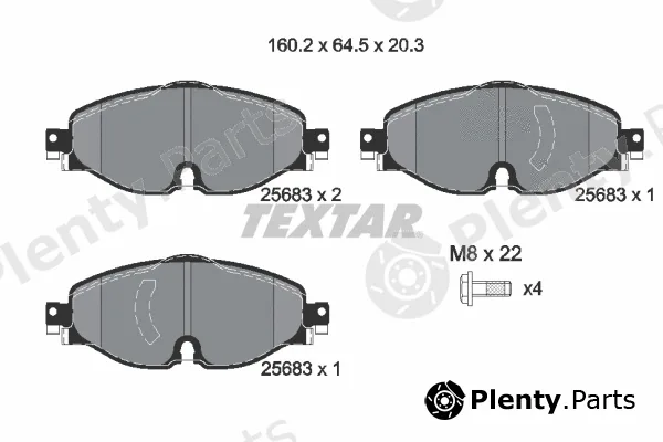 Textar 2568303 — Brake Pad Set, disc brake Q+
