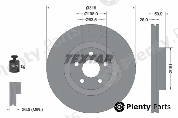 Textar 92317203 — Brake Disc PRO