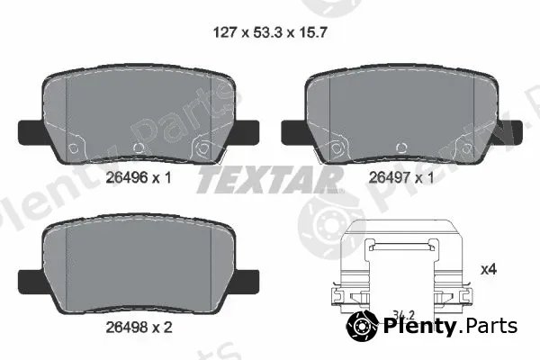 Textar 2649601 — Brake Pad Set, disc brake Q+