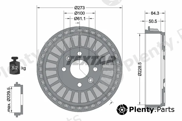 Textar 94046100 — Brake Drum