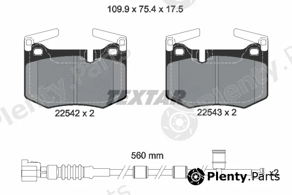Textar 2254201 — Brake Pad Set, disc brake Q+