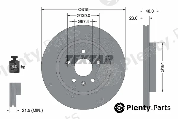 Textar 92187303 — Brake Disc PRO